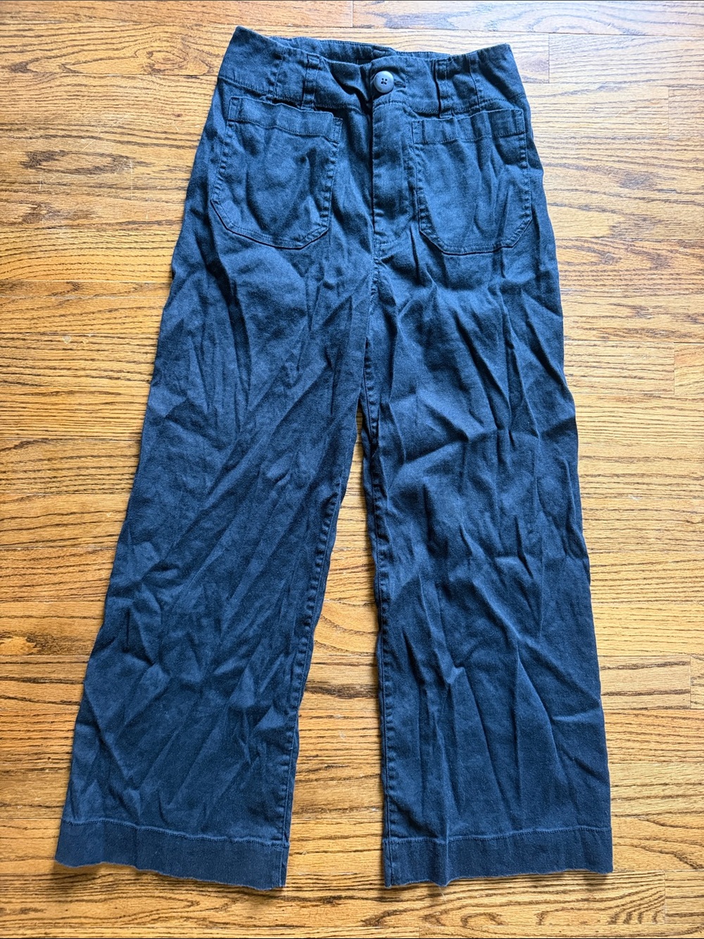 Anthropologie Maeve the Colette Navy Wide-Leg Chinos